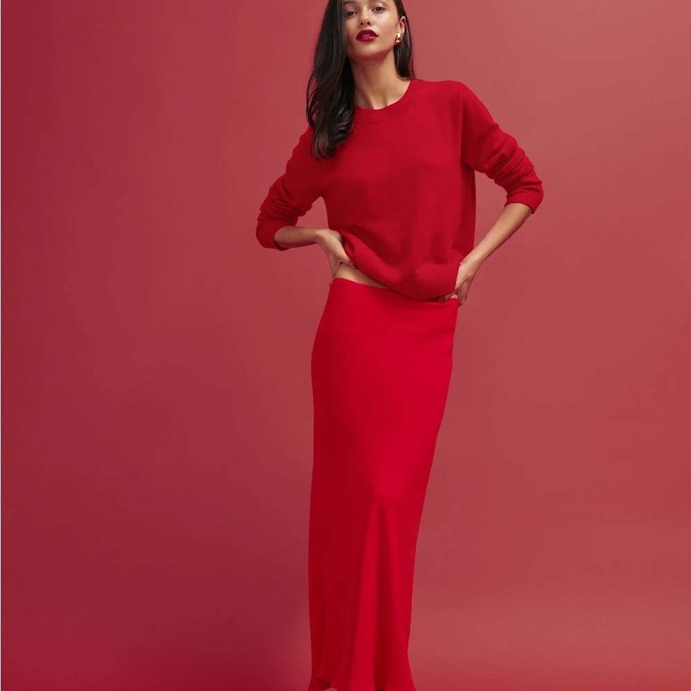 Reformation Layla Red Maxi Skirt